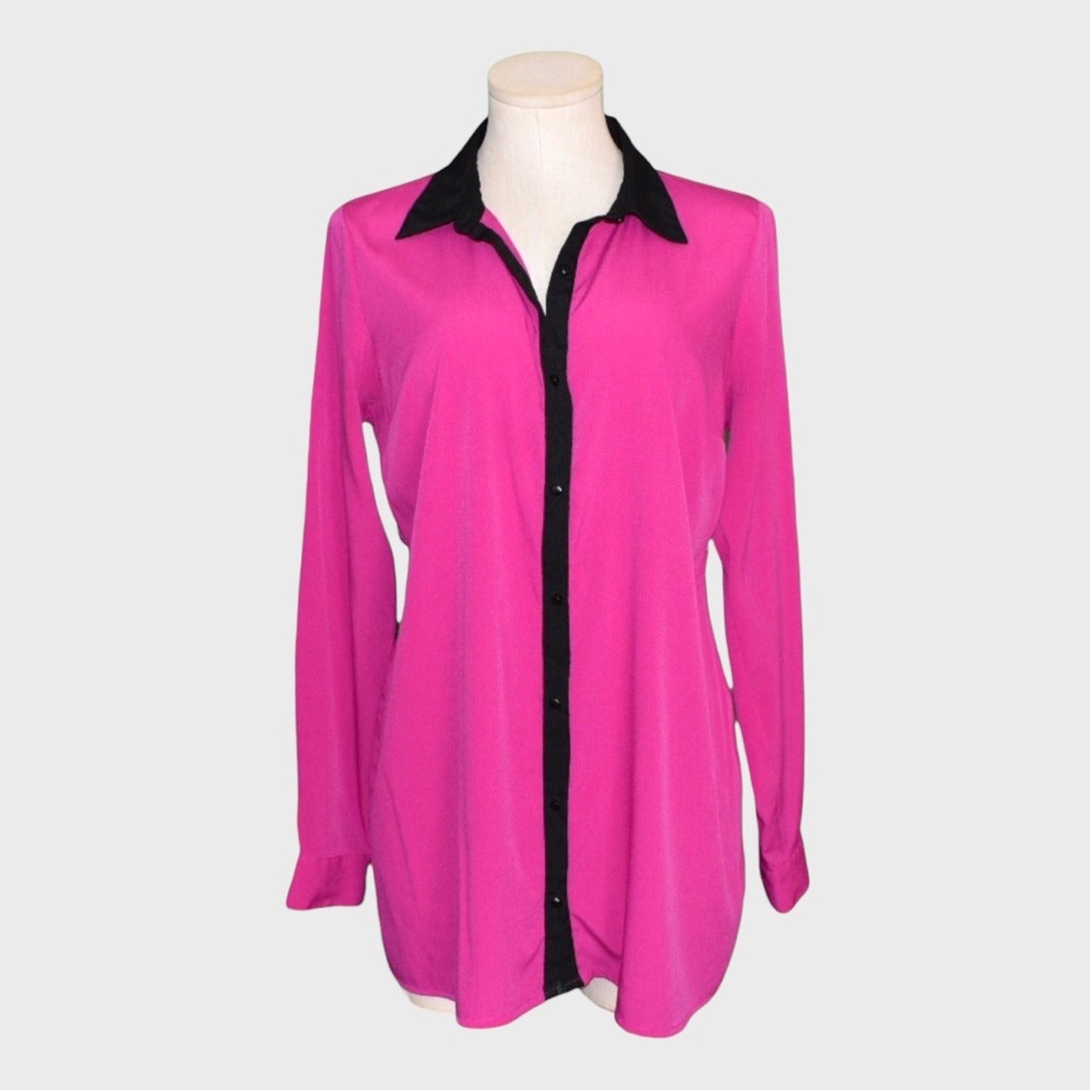 Motherhood Maternity Contrast Trim Button Front Blouse
